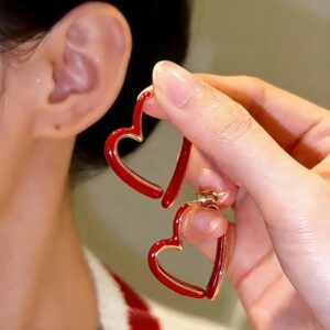 (PRE-ORDINE) Orecchini a Cuore in Rame con Smalto Rosso